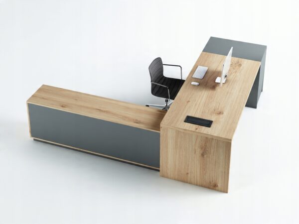 Biurko narożne PREMIUM Madryt MB-02 duże PRZESTRONNE # DĄB olejowany + MDF - obrazek 7