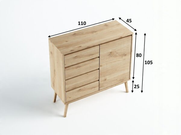 Komoda Madryt 110x105x45 DZIKI DĄB RUSTIKAL OLEJOW - obrazek 4