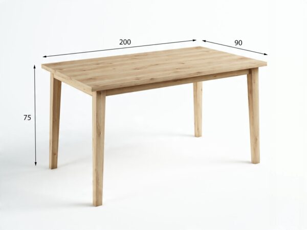 Stół dębowy Madryt R2 200x90cm LITY dziki DĄB 2000x900mm OLEJOWANY