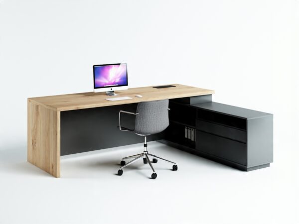 Biurko narożne PREMIUM Madryt MB-05 duże PRZESTRONNE # DĄB olejowany + MDF - obrazek 3