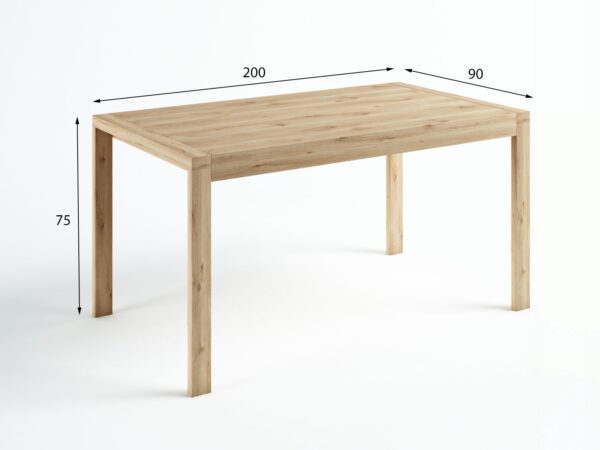 Stół dębowy Madryt R3 200x90cm LITY dziki DĄB 2000x900mm OLEJOWANY