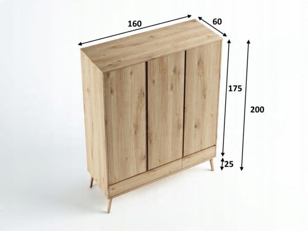 Szafa Sz-3 Madryt 160x200x60 DZIKI DĄB RUSTIK OLEJ - obrazek 4