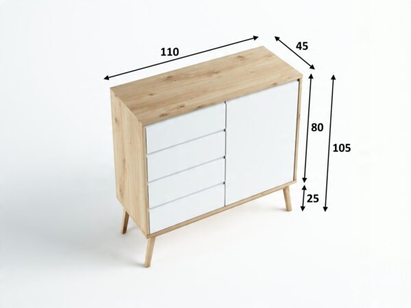 Komoda Madryt FRONTY RAL 110x105x45 DZIKI DĄB - obrazek 4