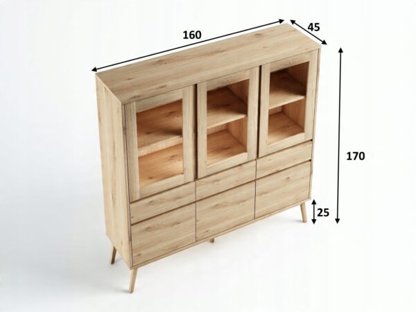 Kredens K1 Madryt 160x170x45 DZIKI DĄB RUSTIK OLEJ - obrazek 4