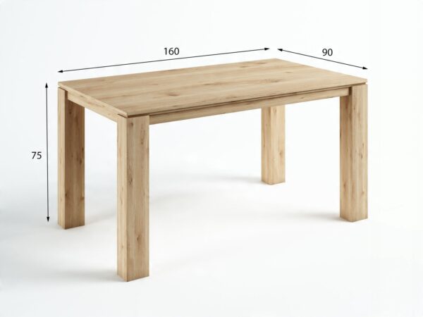 Stół dębowy Madryt R1 160x90cm LITY dziki DĄB 1600x900mm OLEJOWANY