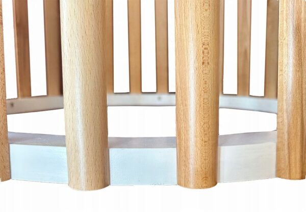 Designerski STOLIK okrągły fi90cm AŻUROWY bukowe lamele DREWNO buk - obrazek 2