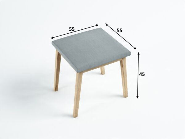 Taboret Madryt 55x55x45 DZIKI DĄB RUSTIKAL OLEJ - obrazek 4
