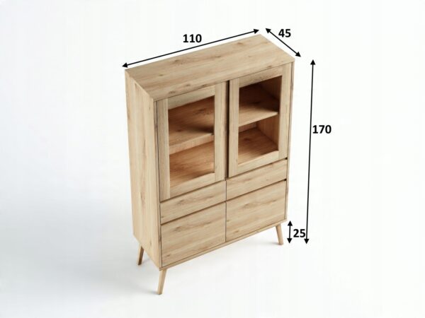Kredens K2 Madryt 110x170x45 DZIKI DĄB RUSTIK OLEJ - obrazek 4
