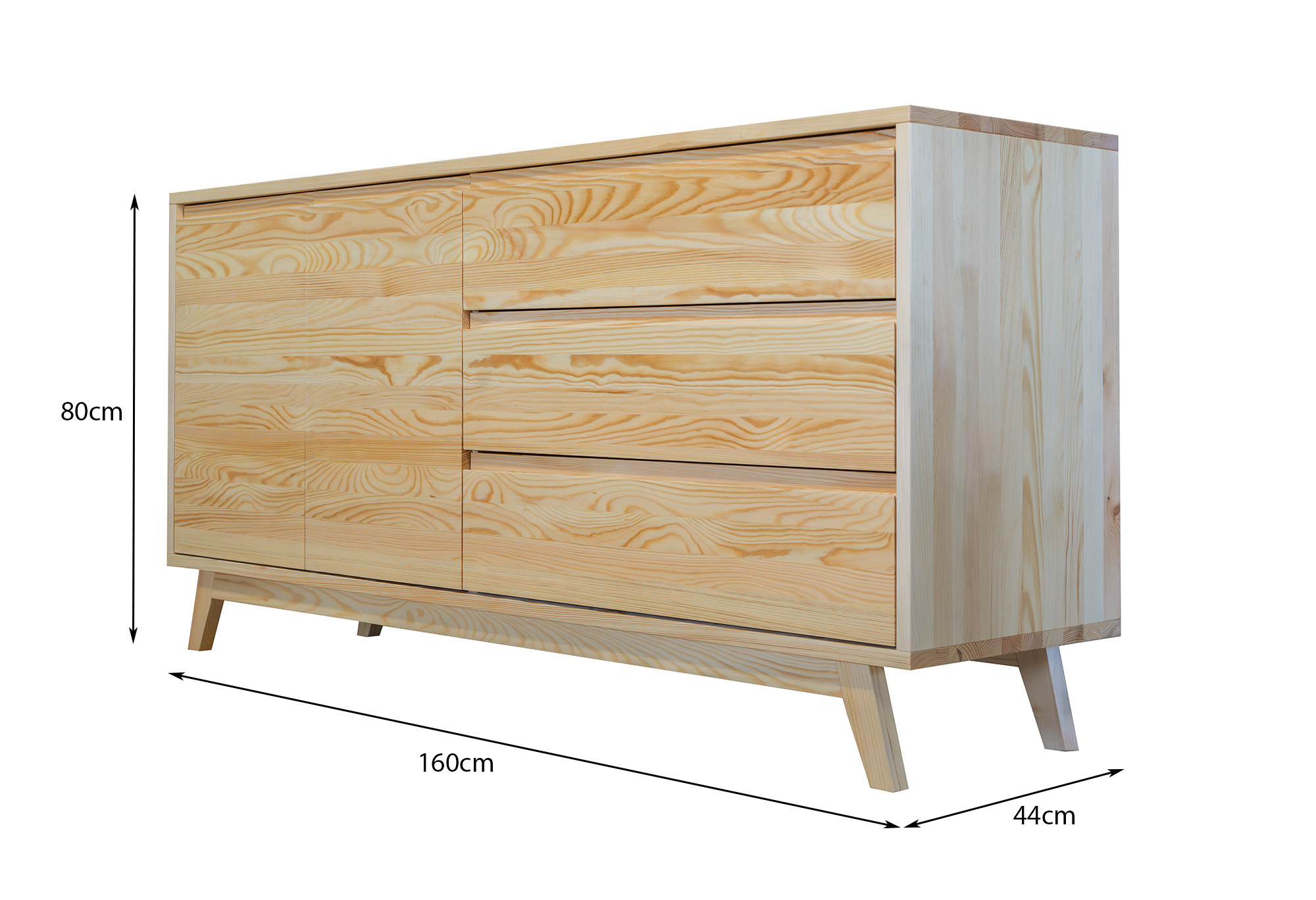 Komoda sosnowa Madryt 160cm - obrazek 3